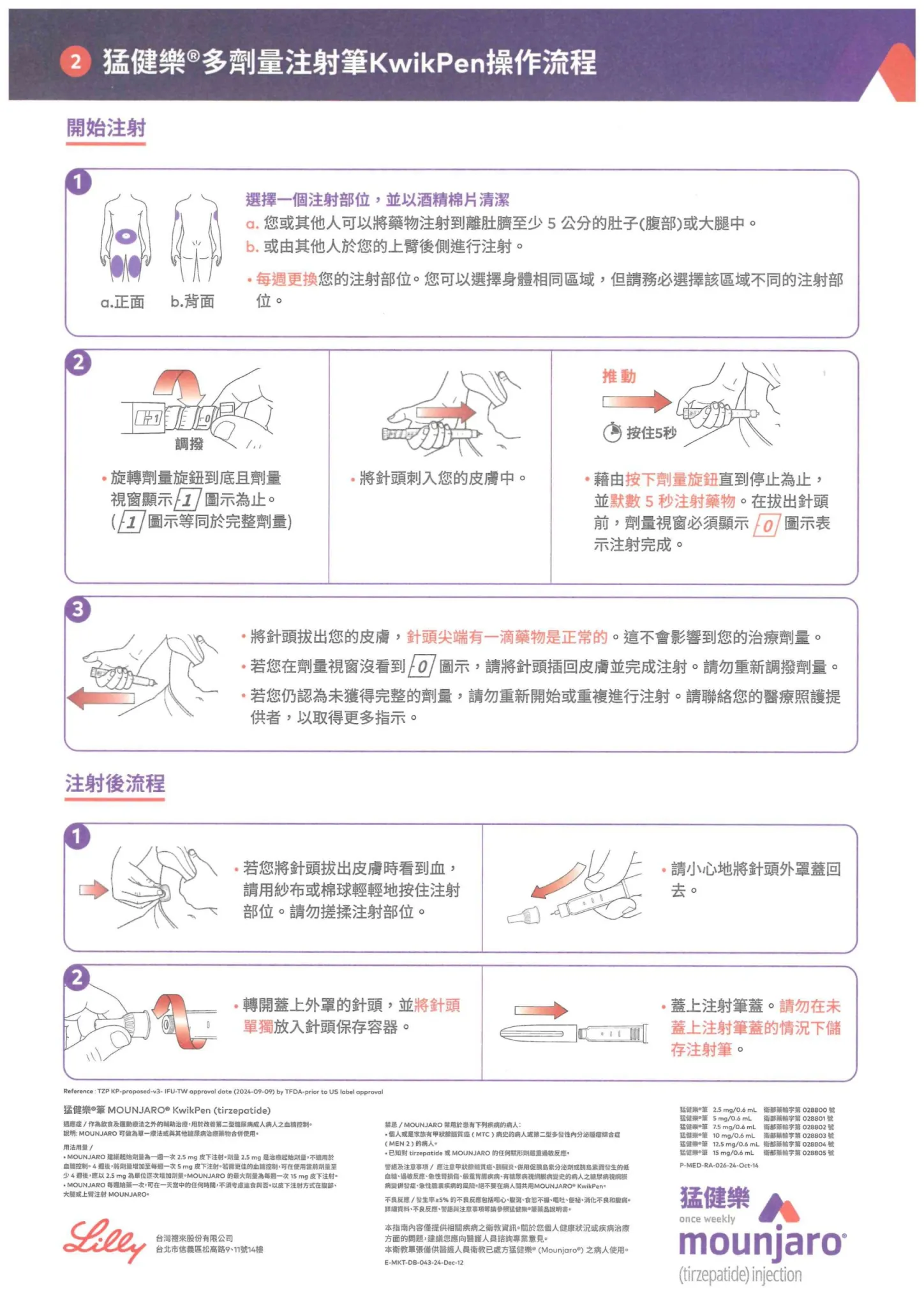 猛健樂 Mounjaro 注射筆使用教學圖解 第三步